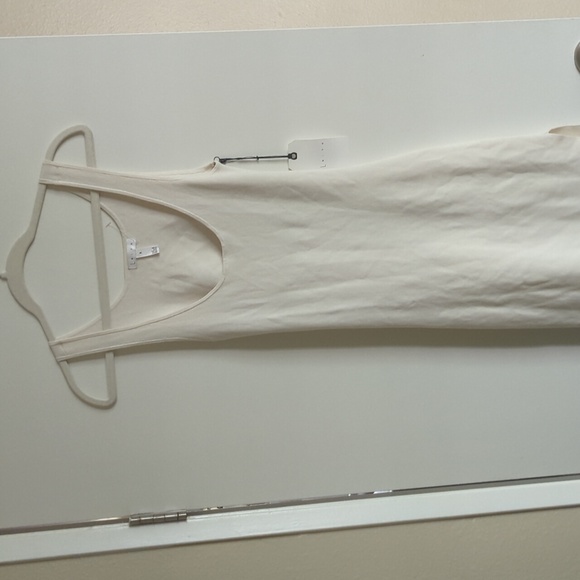 NWT Leith Medium White Ribbed Body con dress - Picture 1 of 6